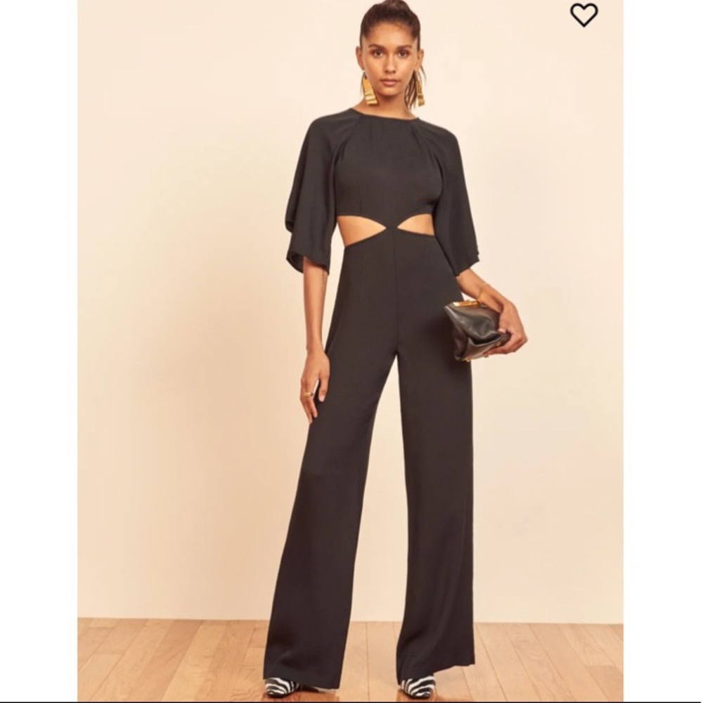 Reformation Black Cutout Cornelia Jumpsuit